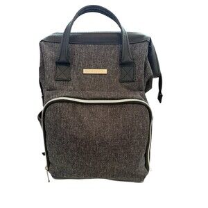 Banana Fish Midi Backpack Diaper Bag Gray Black Insulated Bottle Holder